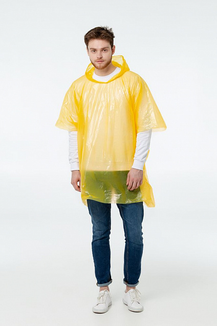 Дождевик-пончо RainProof, желтый с логотипом в Волгограде заказать по выгодной цене в кибермаркете AvroraStore