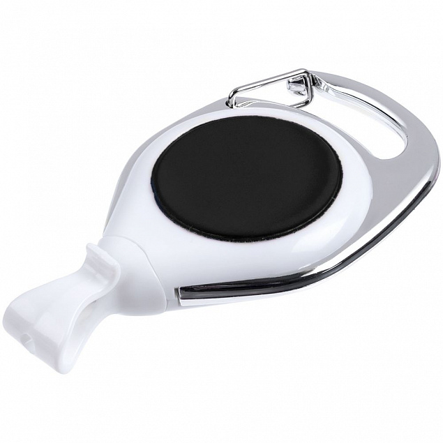 Ретрактор Dorset, белый с черным с логотипом в Волгограде заказать по выгодной цене в кибермаркете AvroraStore