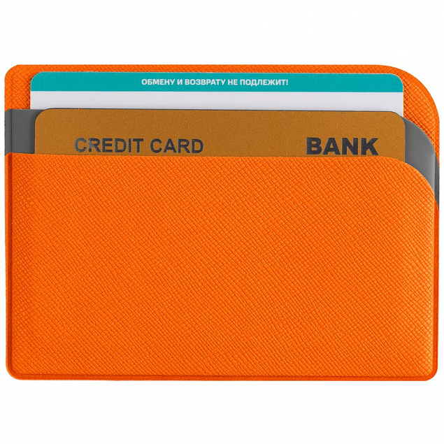 Чехол для карточек Dual, оранжевый с логотипом в Волгограде заказать по выгодной цене в кибермаркете AvroraStore
