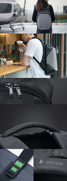 Рюкзак ClickPack Pro, черный с серым с логотипом в Волгограде заказать по выгодной цене в кибермаркете AvroraStore