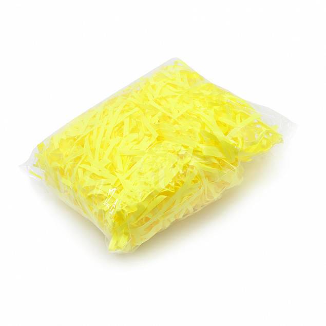 Наполнитель - стружка бумажная 4мм желтый неон 50 г. с логотипом в Волгограде заказать по выгодной цене в кибермаркете AvroraStore