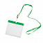 Ланъярд с держателем для бейджа; зеленый; 11,2х0,5 см; полиэстер, пластик; тампопечать, шелкогр с логотипом в Волгограде заказать по выгодной цене в кибермаркете AvroraStore