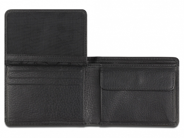 Бумажник Mano Don Montez, натуральная кожа в черном цвете, 11 х 8,4 см с логотипом в Волгограде заказать по выгодной цене в кибермаркете AvroraStore