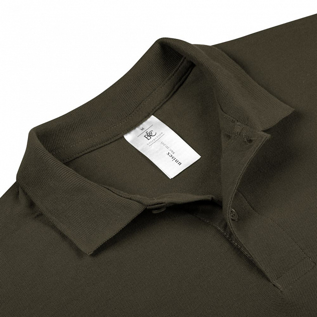 Рубашка поло ID.001 коричневая с логотипом в Волгограде заказать по выгодной цене в кибермаркете AvroraStore