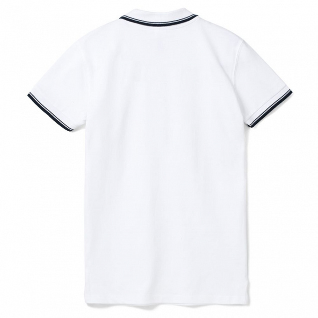 Рубашка поло женская Practice women 270, белая с темно-синим с логотипом в Волгограде заказать по выгодной цене в кибермаркете AvroraStore