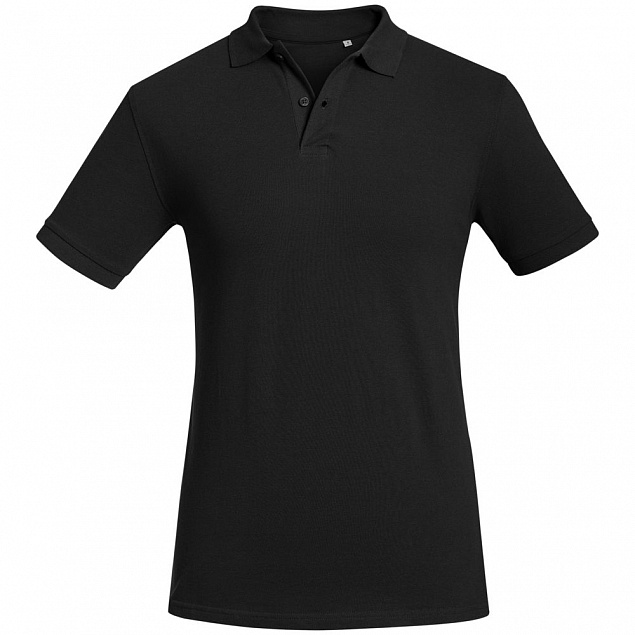Рубашка поло мужская Inspire черная с логотипом в Волгограде заказать по выгодной цене в кибермаркете AvroraStore