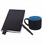 Подарочный набор DAILY COLOR: кружка, бизнес-блокнот, ручка с флешкой 4 ГБ, черный/голубой с логотипом в Волгограде заказать по выгодной цене в кибермаркете AvroraStore