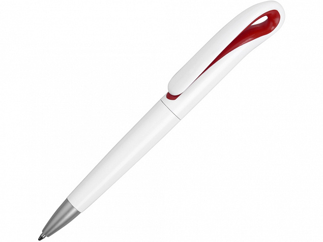 Ручка шариковая Swansea, белый/красный, черные чернила с логотипом в Волгограде заказать по выгодной цене в кибермаркете AvroraStore