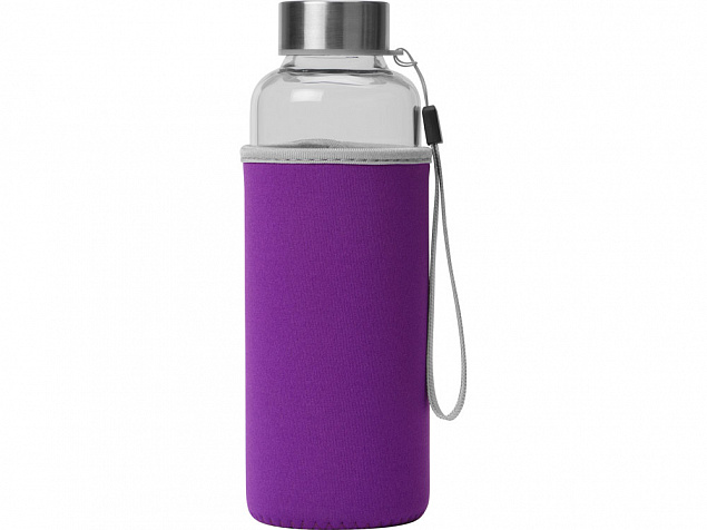 Бутылка для воды Pure c чехлом, 420 мл, фиолетовый с логотипом в Волгограде заказать по выгодной цене в кибермаркете AvroraStore