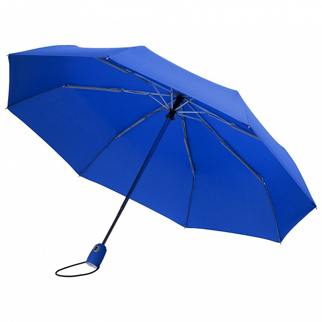 Зонт складной AOC, синий с логотипом в Волгограде заказать по выгодной цене в кибермаркете AvroraStore