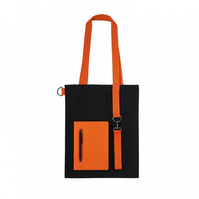 Набор Bplanner casual (чёрный с оранжевым) с логотипом в Волгограде заказать по выгодной цене в кибермаркете AvroraStore