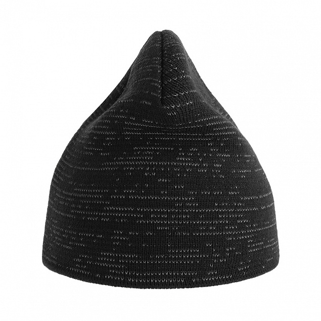 Шапка вязаная "SHINE" светоотражающая, черный, 50% переработанный полиэстер, 50% акрил  с логотипом в Волгограде заказать по выгодной цене в кибермаркете AvroraStore