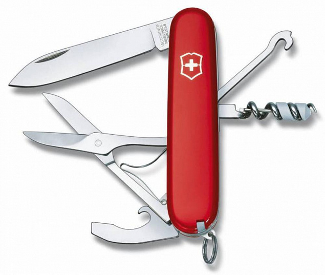 Офицерский нож Compact 91, красный с логотипом в Волгограде заказать по выгодной цене в кибермаркете AvroraStore