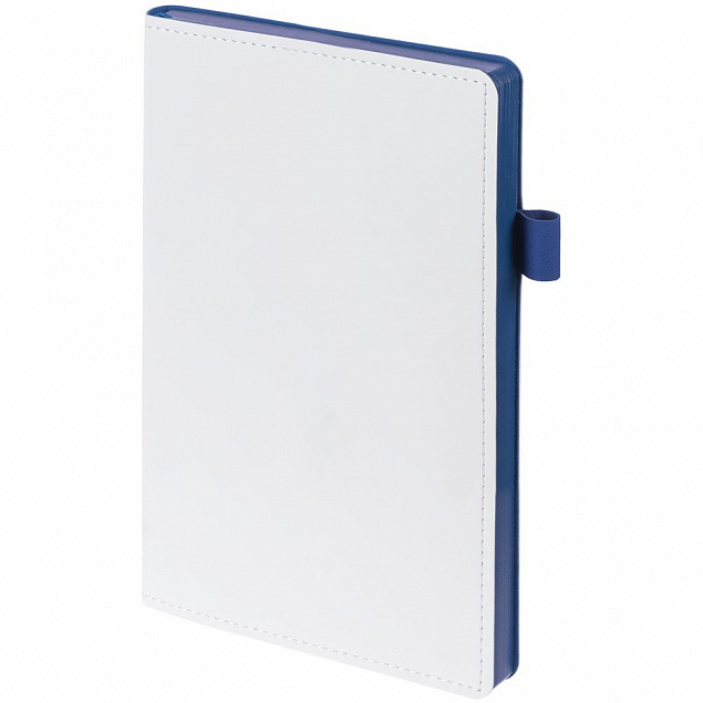 Ежедневник White Shall, недатированный, белый с синим с логотипом в Волгограде заказать по выгодной цене в кибермаркете AvroraStore