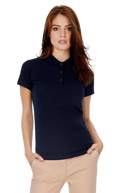 Рубашка поло женская Safran Timeless ярко-синяя с логотипом в Волгограде заказать по выгодной цене в кибермаркете AvroraStore