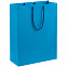Пакет бумажный Porta XL, голубой с логотипом в Волгограде заказать по выгодной цене в кибермаркете AvroraStore