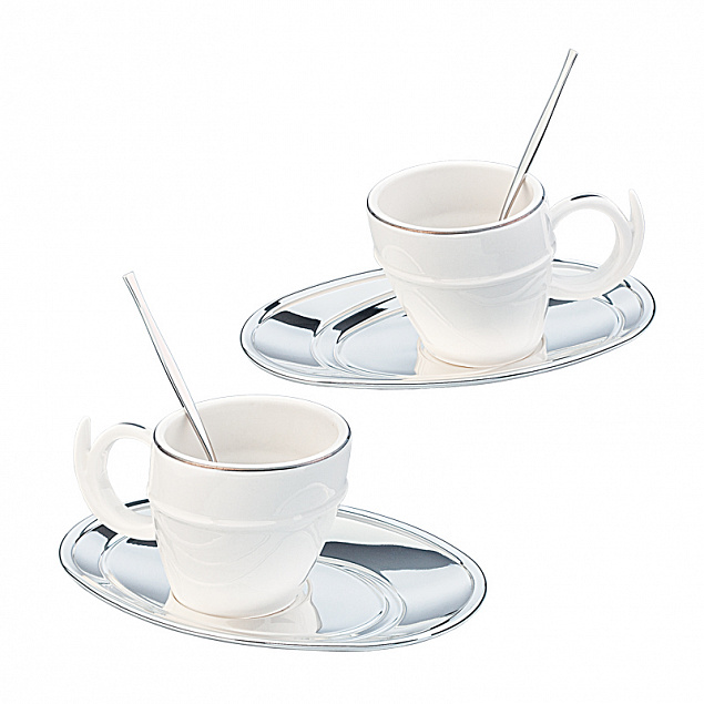 Сервиз чайный "Ricciolo"на две персоны, серебро с логотипом в Волгограде заказать по выгодной цене в кибермаркете AvroraStore