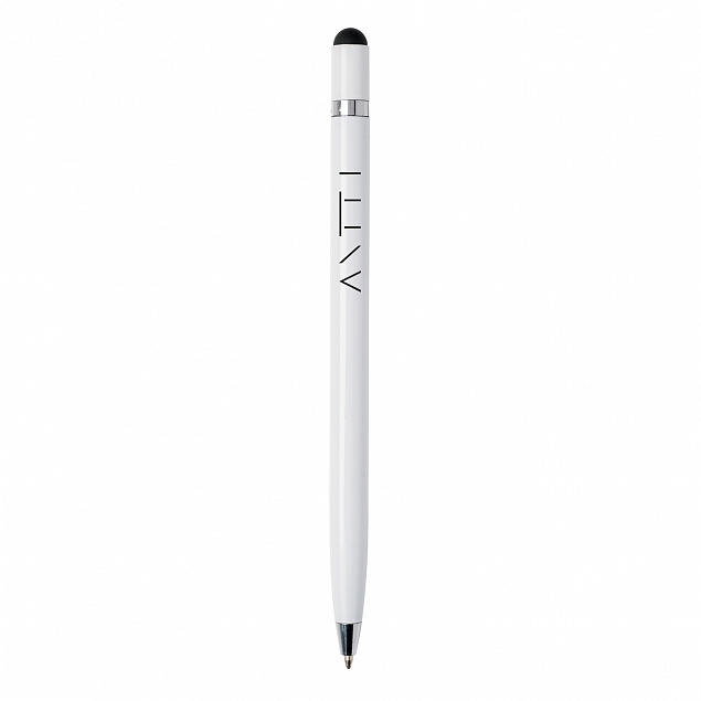 Металлическая ручка Simplistic, белый с логотипом в Волгограде заказать по выгодной цене в кибермаркете AvroraStore