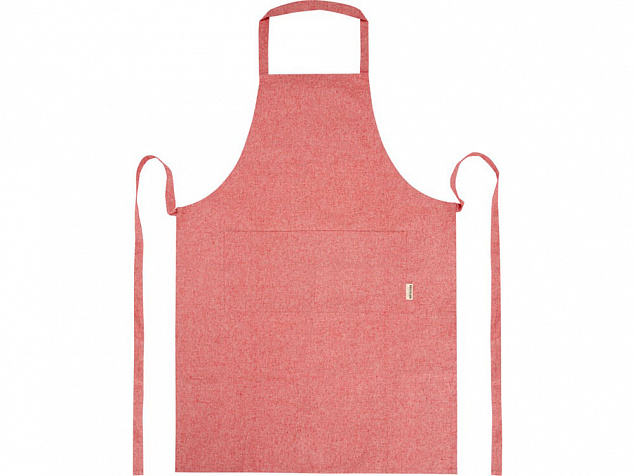 Pheebs 200 g/m² recycled cotton apron, красный яркий с логотипом в Волгограде заказать по выгодной цене в кибермаркете AvroraStore