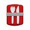Ланч-бокс Lunch Blue line со столовыми приборами (красный) с логотипом в Волгограде заказать по выгодной цене в кибермаркете AvroraStore