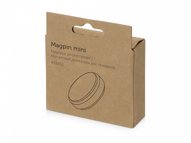 Магнитный держатель для телефона Magpin mini, черный/стальной с логотипом в Волгограде заказать по выгодной цене в кибермаркете AvroraStore