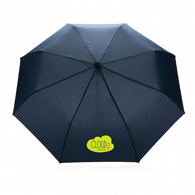 Компактный зонт Impact из RPET AWARE™ с бамбуковой ручкой, 20.5" с логотипом в Волгограде заказать по выгодной цене в кибермаркете AvroraStore