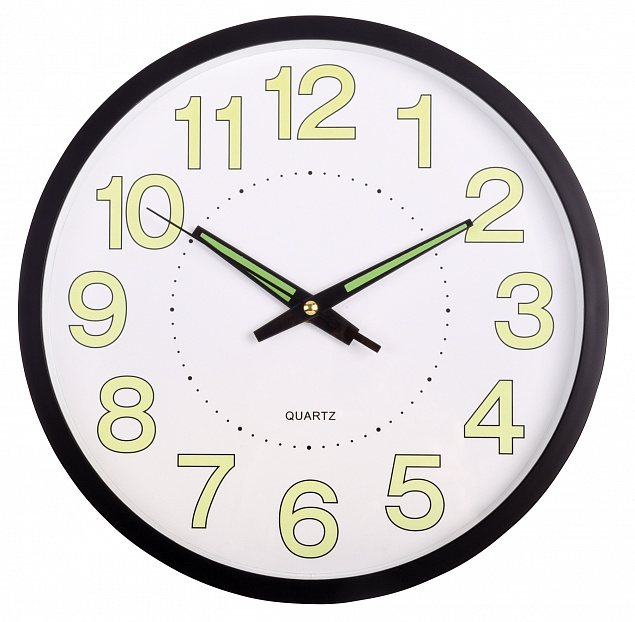Настенные часы СОЛНЦЕ, черный, белый с логотипом в Волгограде заказать по выгодной цене в кибермаркете AvroraStore