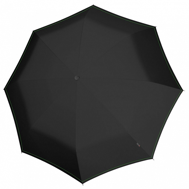 Складной зонт U.090, черный с неоново-зеленым с логотипом в Волгограде заказать по выгодной цене в кибермаркете AvroraStore