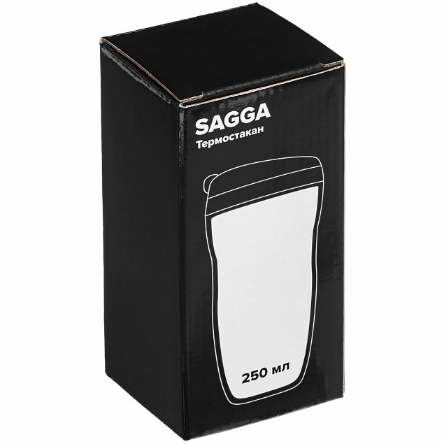 Термостакан Sagga, белый с логотипом в Волгограде заказать по выгодной цене в кибермаркете AvroraStore