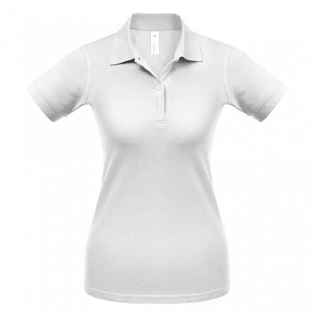 Рубашка поло женская Safran Pure белая с логотипом в Волгограде заказать по выгодной цене в кибермаркете AvroraStore