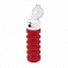 Бутылка для воды складная с карабином SPRING; красная, 550/250 мл,  силикон с логотипом в Волгограде заказать по выгодной цене в кибермаркете AvroraStore