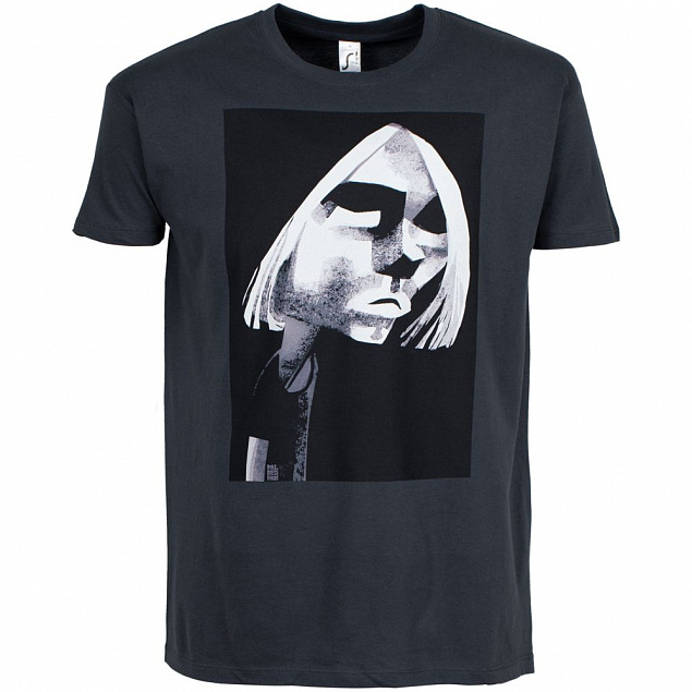 Футболка «Меламед. Kurt Cobain», темно-серая с логотипом в Волгограде заказать по выгодной цене в кибермаркете AvroraStore