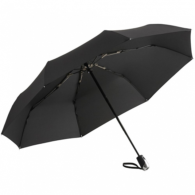 Зонт складной Steel, черный с логотипом в Волгограде заказать по выгодной цене в кибермаркете AvroraStore
