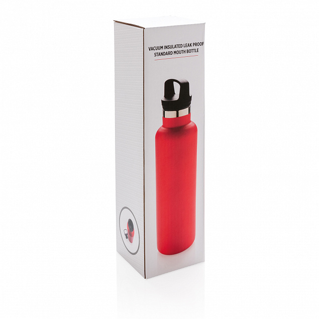 Герметичная вакуумная бутылка, красная с логотипом в Волгограде заказать по выгодной цене в кибермаркете AvroraStore