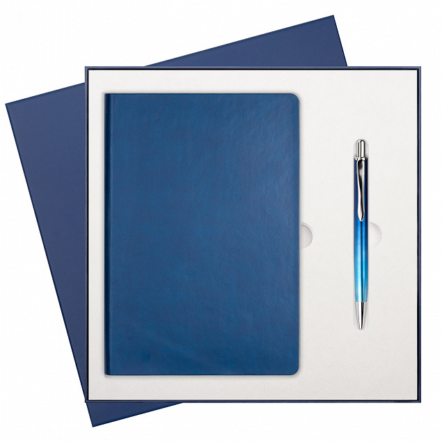 Подарочный набор Portobello/Latte NEW синий (Ежедневник недат А5, Ручка) с логотипом в Волгограде заказать по выгодной цене в кибермаркете AvroraStore