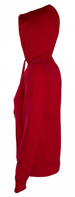 Толстовка женская на молнии с капюшоном Seven Women 290, красная с логотипом в Волгограде заказать по выгодной цене в кибермаркете AvroraStore