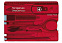 Набор инструментов SwissCard, полупрозрачный красный с логотипом в Волгограде заказать по выгодной цене в кибермаркете AvroraStore