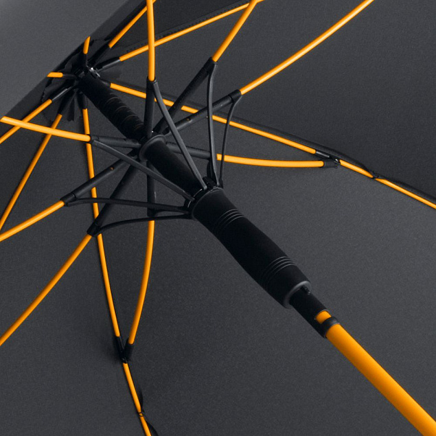 Зонт-трость с цветными спицами Color Style, оранжевый с логотипом в Волгограде заказать по выгодной цене в кибермаркете AvroraStore