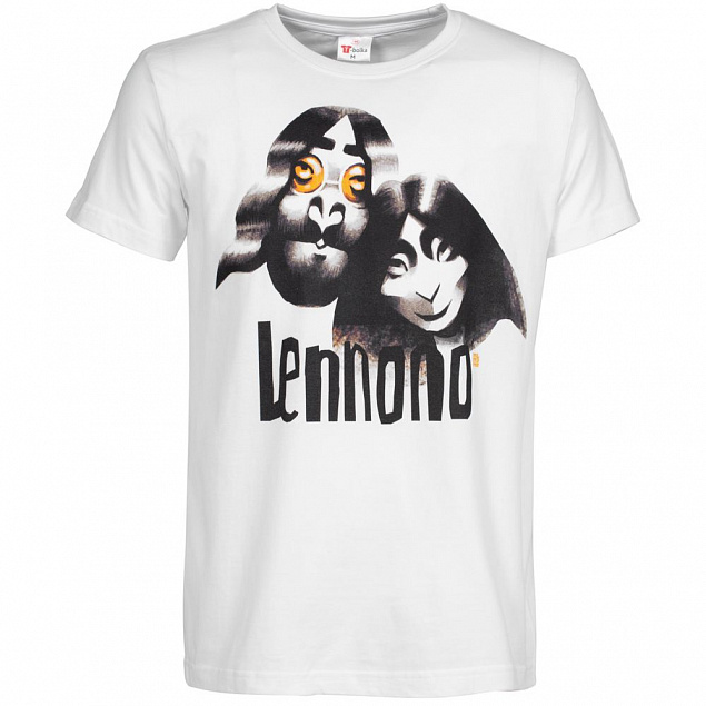 Футболка «Меламед. John Lennon, Yoko Ono», белая с логотипом в Волгограде заказать по выгодной цене в кибермаркете AvroraStore