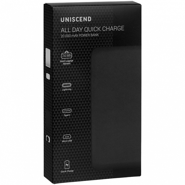 Аккумулятор Uniscend All Day Compact PD 20000 мAч, белый с логотипом в Волгограде заказать по выгодной цене в кибермаркете AvroraStore