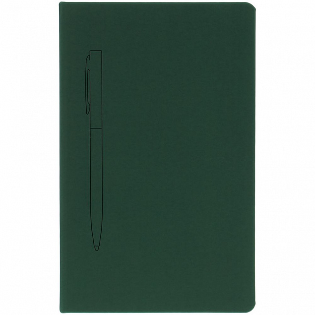 Ежедневник Magnet Shall с ручкой, зеленый с логотипом в Волгограде заказать по выгодной цене в кибермаркете AvroraStore