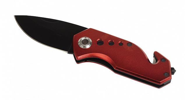 Аварийный карманный нож DISTRESS, черный, красный с логотипом в Волгограде заказать по выгодной цене в кибермаркете AvroraStore