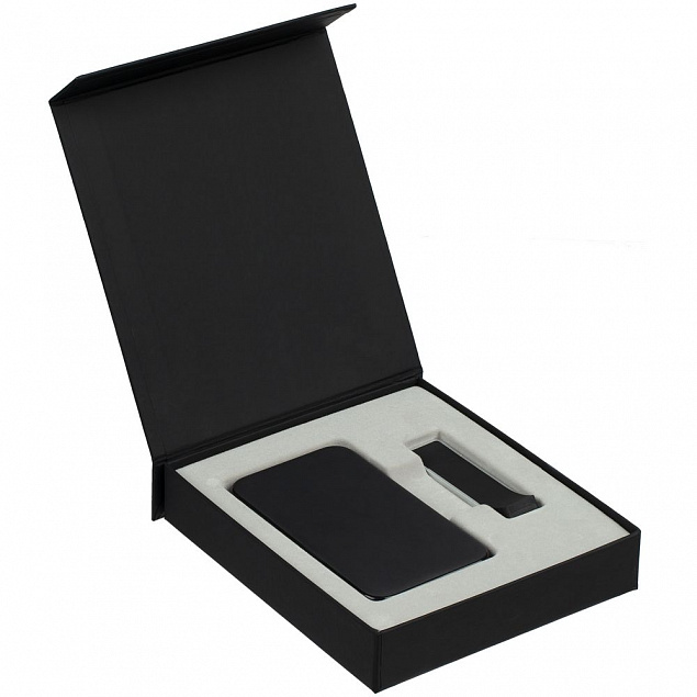 Коробка Latern для аккумулятора 5000 мАч и флешки, черная с логотипом в Волгограде заказать по выгодной цене в кибермаркете AvroraStore