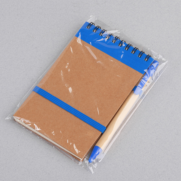Блокнот с ручкой "Papyrus", синий с логотипом в Волгограде заказать по выгодной цене в кибермаркете AvroraStore