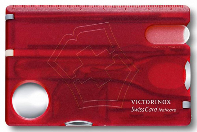 Набор инструментов SwissCard Nailcare, красный с логотипом в Волгограде заказать по выгодной цене в кибермаркете AvroraStore