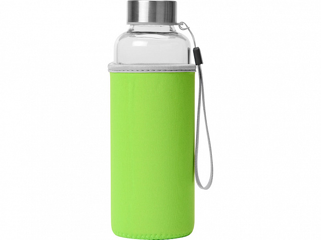 Бутылка для воды Pure c чехлом, 420 мл, зеленое яблоко с логотипом в Волгограде заказать по выгодной цене в кибермаркете AvroraStore
