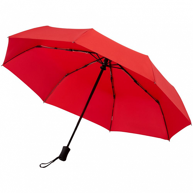 Зонт складной Monsoon, красный с логотипом в Волгограде заказать по выгодной цене в кибермаркете AvroraStore