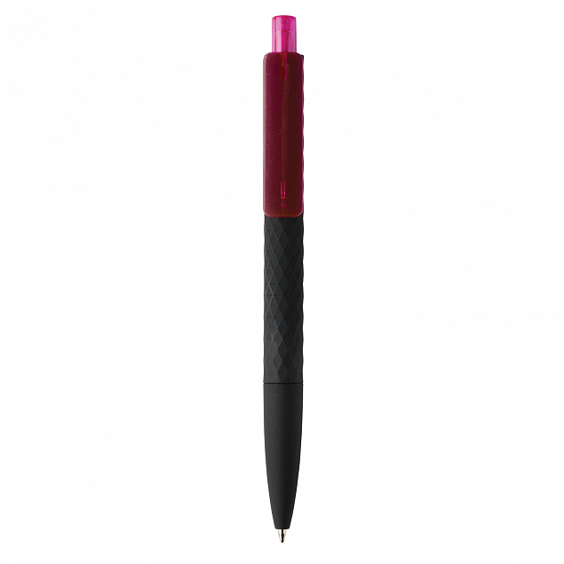 Черная ручка X3 Smooth Touch, розовый с логотипом в Волгограде заказать по выгодной цене в кибермаркете AvroraStore