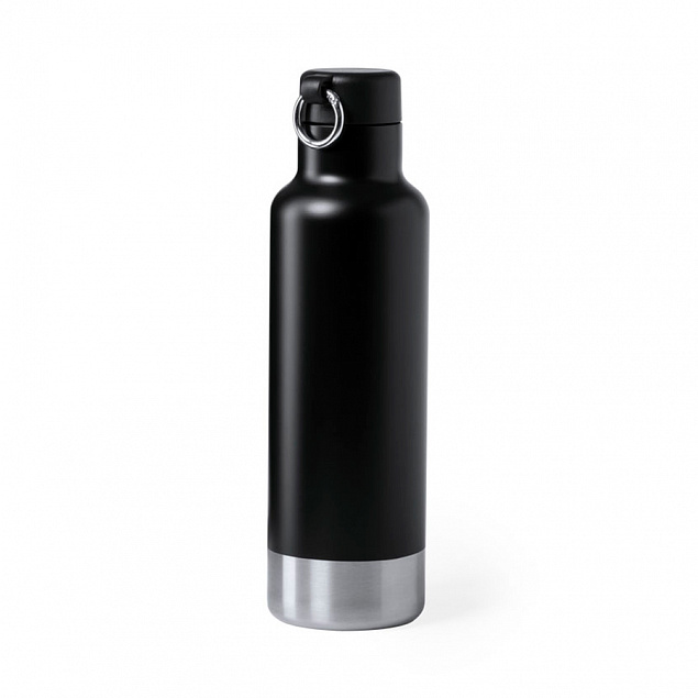 Бутылка для воды PERNAL, чёрный, 750 мл,  нержавеющая сталь с логотипом в Волгограде заказать по выгодной цене в кибермаркете AvroraStore