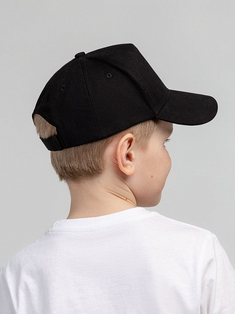 Бейсболка детская Standard Kids, черная с логотипом в Волгограде заказать по выгодной цене в кибермаркете AvroraStore